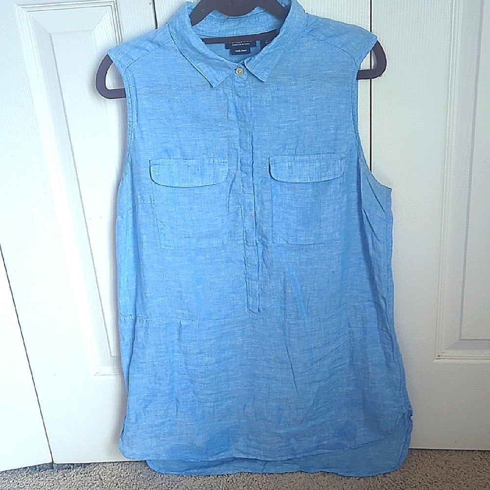 Jones New York Blue Boxy Polo Top